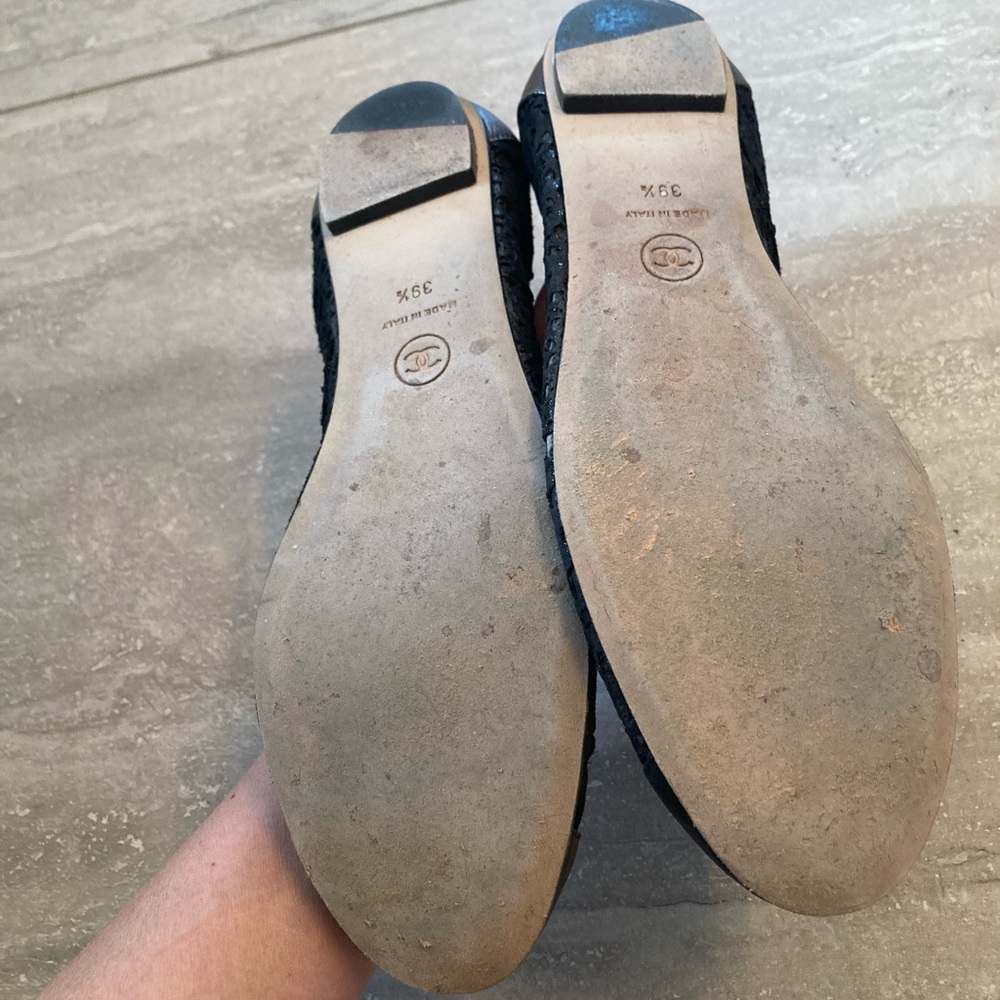Chanel ballet flats pearl 39 1/2 - Picture 3 of 5